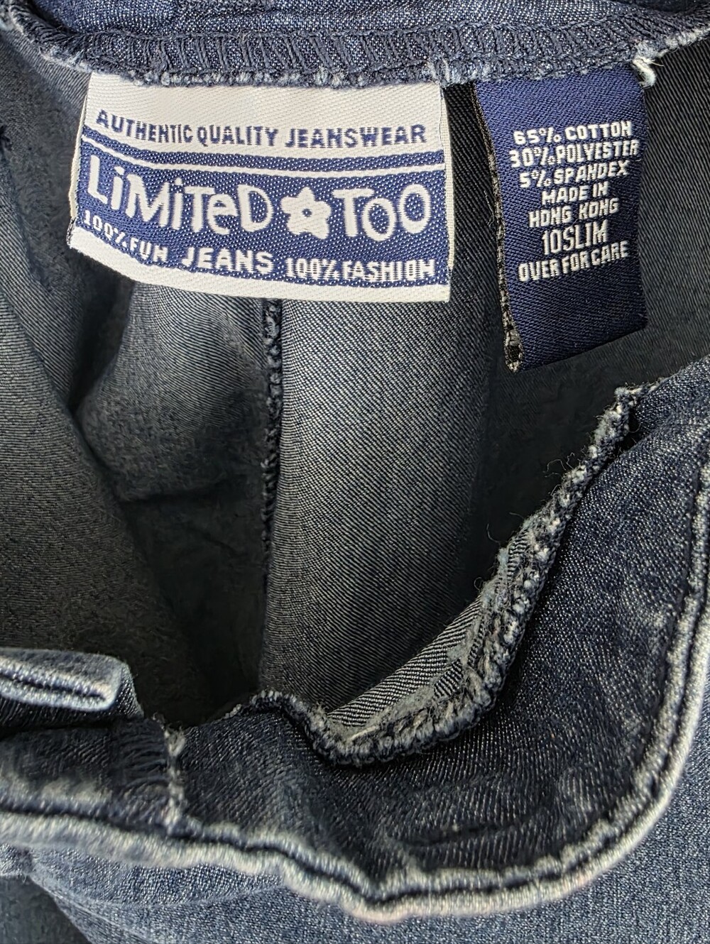 Limited Too Vintage Y2K Girl's Medium Wash Wide Leg Flare Sleek Denim Jeans 10 - Picture 6 of 6